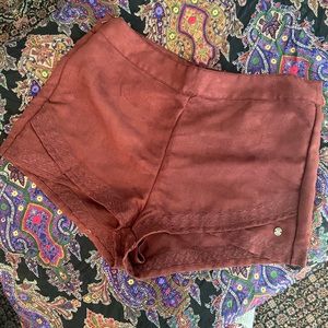 Roxy Rust Colored Suede Shorts